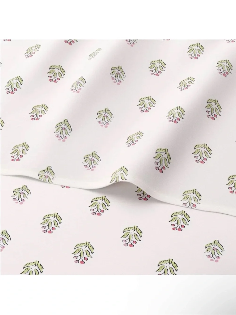 NWT Twin/Twin XL 310 Thread Count Teen Block Print Ruffle Sheet Set Pink/Cream